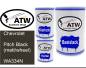Preview: Chevrolet, Pitch Black (matt/wheel), WA334N: 500ml Lackdose + 500ml Klarlack + 250ml Härter - Set, von ATW Autoteile West.